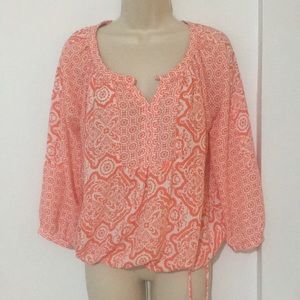Boho Poet Peasant creamsicle blousy top